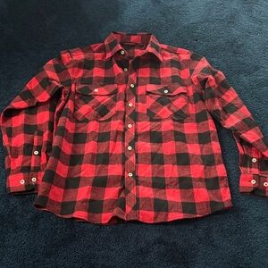 Red and Black Plaid Men's Shirt